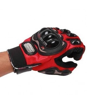 Motorcycle Half Finger Riding Gloves Red